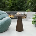 thumbnail image 6 of UPHA 2-piece Outdoor Round Side Table,Patio Concrete Accent End Table for Garden, Deck, Living Room, Bedroom, Deep Brown, 6 of 10