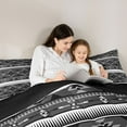 thumbnail image 5 of jejeloiu Southwestern Aztec Geometric Bedding Comforter Set,Boho Exotic Style Twin Comforter Sets,Gray Black Bedding Set For Men Women,Super Cozy Room Decor Reversible,2pcs, 5 of 8