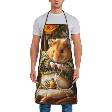 

Junzan Modern Floral Guinea Pig Print Kitchen Cooking Aprons Chef Apron for Men and Women Professional for Cooking Bib Aprons for Kitchen/Crafting/BBQ/Drawing