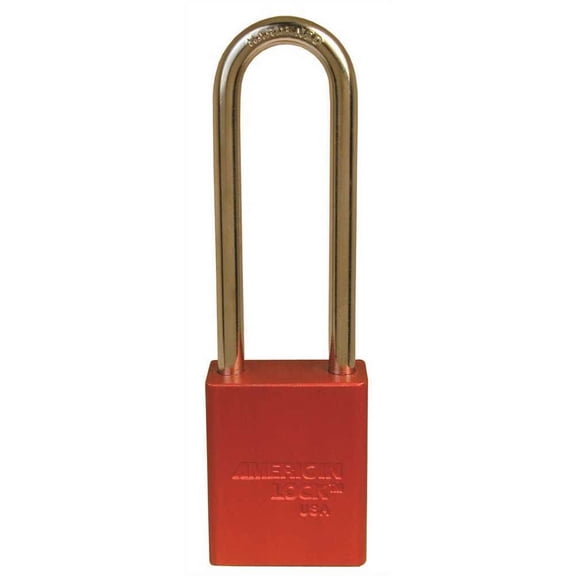 American Lock A1107 RED 1-1/2 in. Aluminum Body Keyed Padlock in Red