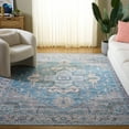 thumbnail image 4 of SAFAVIEH Arizona Mia Medallion Machine Washable Area Rug, Grey/Turquoise, 3' x 5', 4 of 14