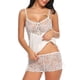 thumbnail image 3 of Conjunto de ropa de dormir de 2 piezas para mujer, sexy, con cuello en V, espalda descubierta, pantalones cortos, ropa de dormir, blanco, S Inevent XX000230-05, 3 of 7