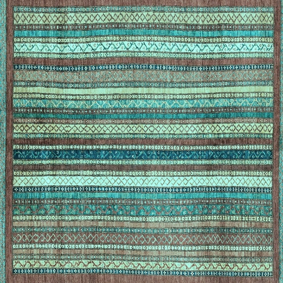 Ahgly Company Indoor Square Abstract Light Blue Modern Area Rugs, 4' Square