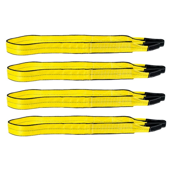 (4 Pack) 2" x 12 ft Web Sling Twisted Eye & Eye 2-Ply Tow Strap Lifting 6400# WLL Vertical