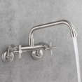 thumbnail image 3 of UMANYI Wall Mount Kitchen Faucet for Restaurant 2 Handle Adjustable Center 8 Inch Utility Sink Faucet, 3 of 6