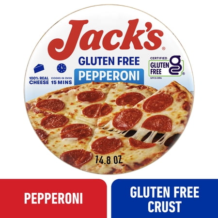 Jack's Frozen Meat Pizza, Pepperoni and Cheese, Gluten Free Crust Pizza for Grilling, 14.8 oz (Frozen)