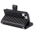 thumbnail image 5 of SaniMore for iPhone 14 Plus PU Leather Case, 3D Lattice Pattern for Girls Card Slots Zipper Purse Glitter Magnetic Clasp Flip Kicstand [Hand Rope] Full Protection Shockproof, Black, 5 of 16