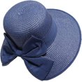 thumbnail image 4 of CoCopeaunts Straw Bucket Hat Wide Brim Floppy Solid Color Bucket Cap for Women Beach Dome Ponytail Basin Hat with Bow Decorate, 4 of 8