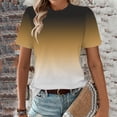 thumbnail image 2 of Ichuanyi Womens Summer Tops Trendy Gradient Color Print Short Sleeve Tshirts Shirts Crew Neck T Shirts Fashion, 2 of 7