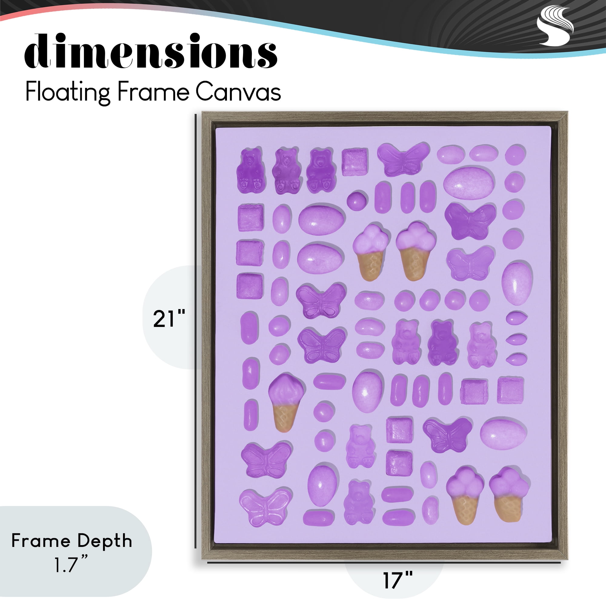Stupell Industries Lilac Purple Toned Candies Brown Framed Floater Canvas Wall Art, design by LISH Creative
