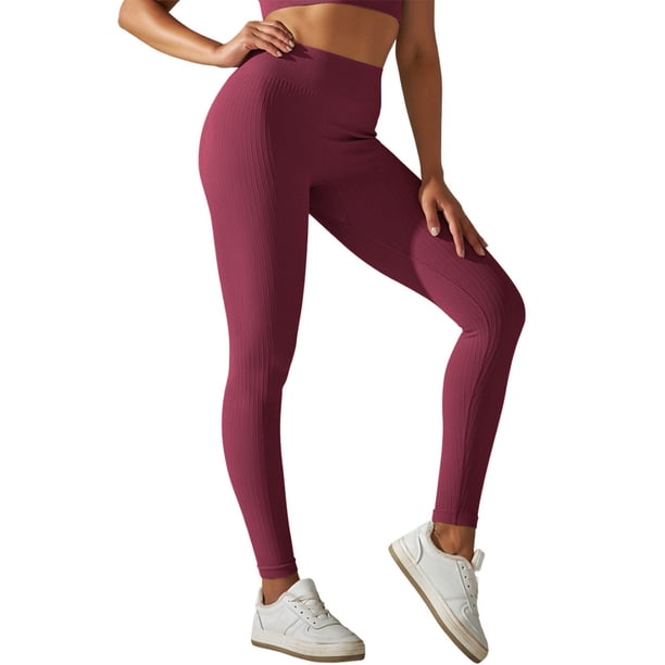 Pantalones de fitness para mujer con cintura alta, sin costuras y con abertura, que realzan las caderas, elásticos y transpirables, para yoga/running, tallas S-L