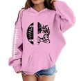 thumbnail image 2 of Tfken Sweatshirt For Girls Kids Breathable Soft Tops Rugby Print Long Sleeve Pink Hoodies Size 7-8 Years, 2 of 4