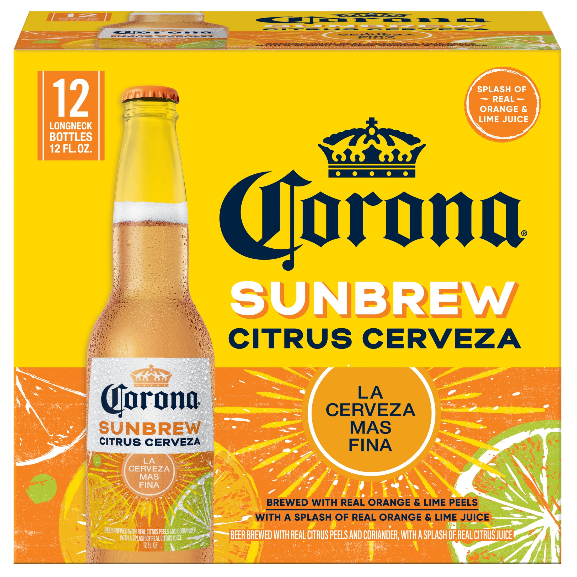 Corona Sunbrew Citrus Cerveza Mexican Import Beer, 12 Pack 12 fl. oz. Bottles, 4.5% ABV