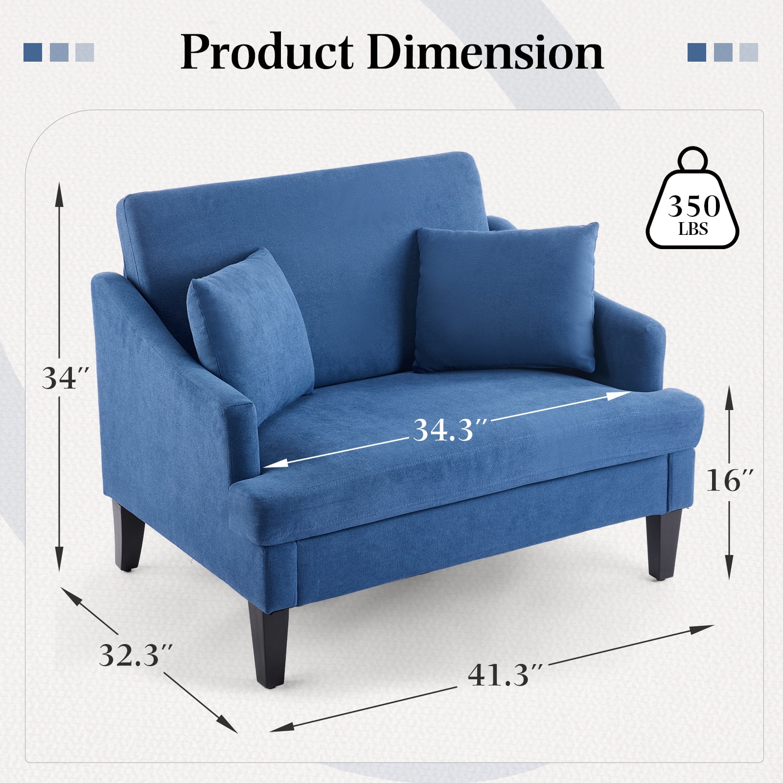 Bezseller 41" Oversized Accent Chair for Living Room, Bedroom, Blue