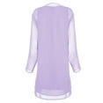 thumbnail image 4 of DondPO Midi Dresses for Women Long Sleeve Dress Women's Chiffon Stitching Long Sleeves In The Long Two Piece Dress Set Casual Dresses Womens Dresses Purple Dress L, 4 of 6
