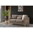 thumbnail image 2 of Melody Contemporary Loveseat made with wood and Velvet in Taupe, 2 of 8