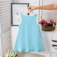 thumbnail image 7 of FRSASU Girl's Sleeveless Summer Tank Dress Crew Neck Casual Solid Color Beach Vacation Sundress Blue-A, 7 of 7