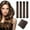 Brown, variant on Overnight Blowout Rods Heatless Curls - 4 Pcs Hair Curlers to Sleep In, Velvet Hair Rollers with Satin Hair Scarf