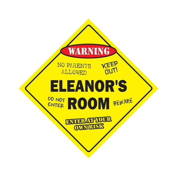Eleanor's Room Sign Crossing Zone Xing | Indoor/Outdoor | 20" Tall kids bedroom decor door children's name boy girl