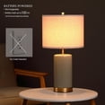 thumbnail image 2 of O’Bright Dune - Battery Powered Table Lamp, Rechargeable Cordless Ceramic Lamp, Full-Size 24 Inch Height, 4-Level Dimming, Smart Safety Protection, Type-C Fast Charging, LED Bulb Included, Stone Gray, 2 of 7