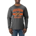 thumbnail image 1 of Wild Bobby City of Anaheim Hockey Fantasy Fan Sports Men's Long Sleeve Shirt, Heather Black, Large, 1 of 5