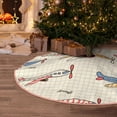 thumbnail image 5 of Sikiie Striped Vintage Planes Nativity Christmas Tree Skirt, Jesus Christian Winter Holiday Tree Mat Decoration(30-48IN), 5 of 6