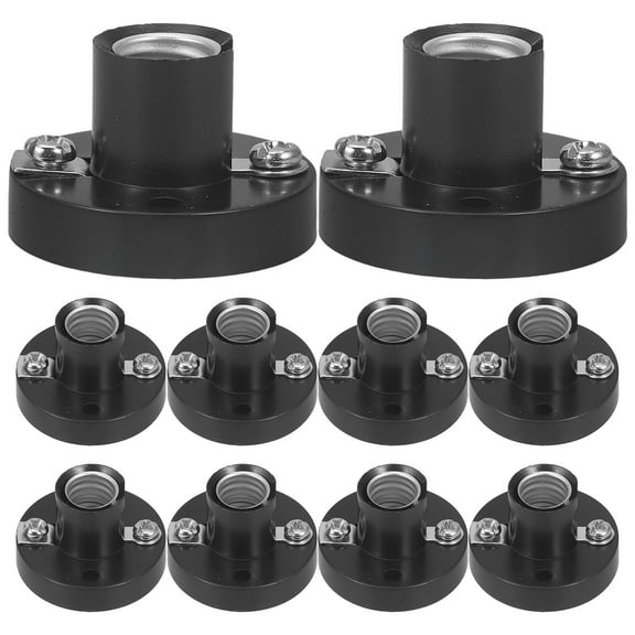 BESTOYARD 10Pack Lamp Holder Light Socket Plastic Black for Teachers and Home Users