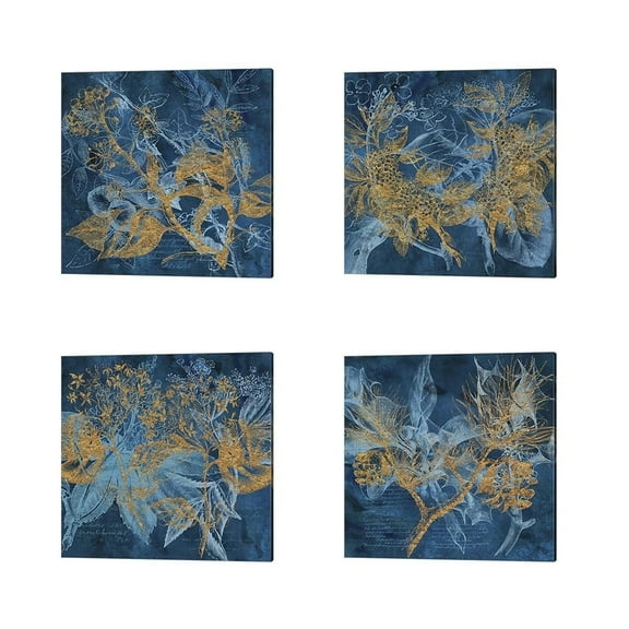 Metaverse Tina Lavoie 'Teal Garden' Canvas Art (Set of 4)