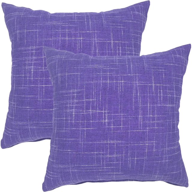 Funda de cojín decorativa de lino y algodón de color liso para sofá cama, 45,7 x 45,7 cm (BinDamon, juego de 2/4)