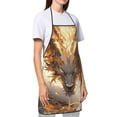 thumbnail image 3 of Fuzoiu Golden Horned White Dragon Print Waterproof Apron, Kitchen Apron for Women Men Chef, Apron for Christmas Dinner Party Cooking Baking Crafting House Cleaning Kitchen, 3 of 7