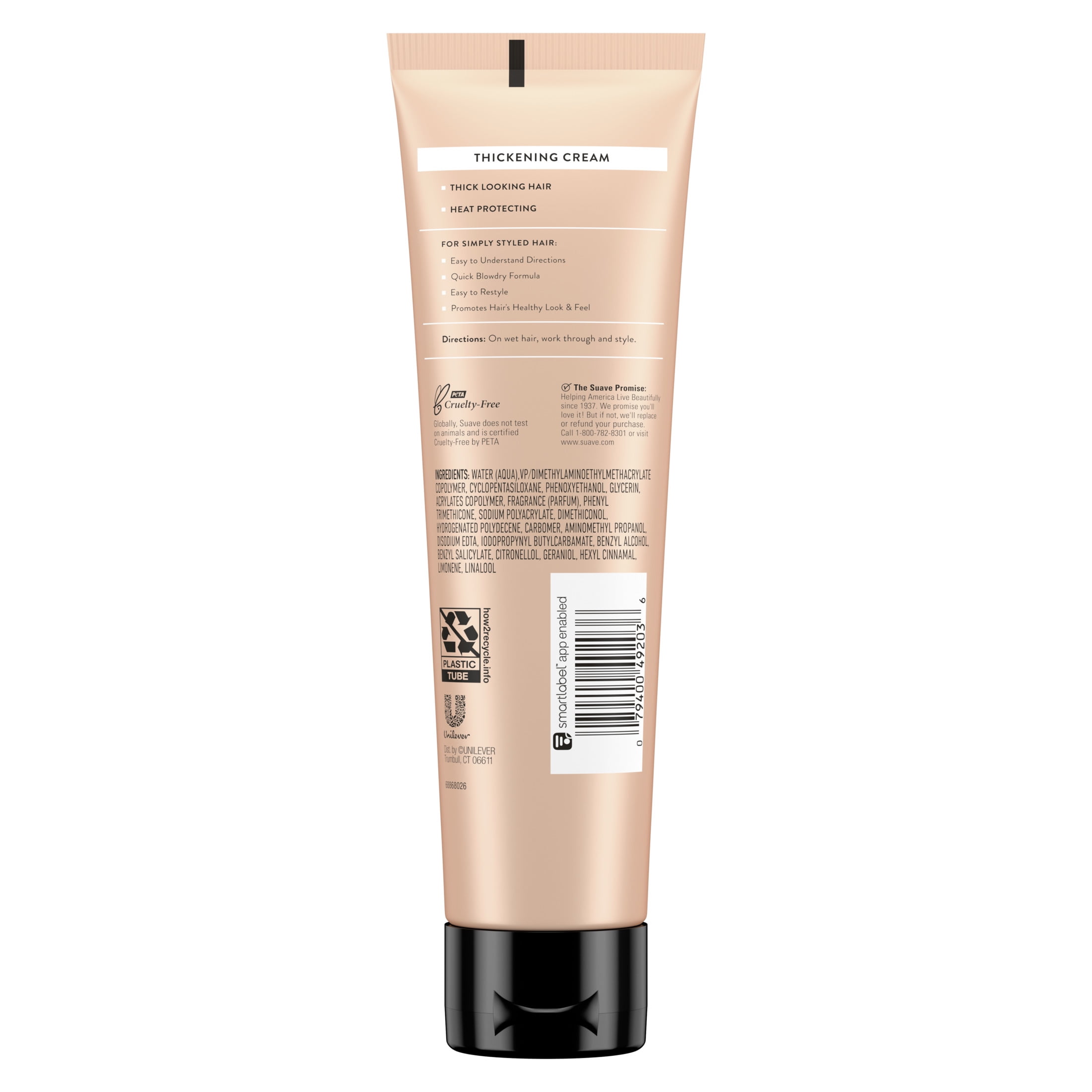 Suave Simply Styled Thickening Hair Cream, Thick-looking Hair Heat Protectant & Styling Cream, 5oz