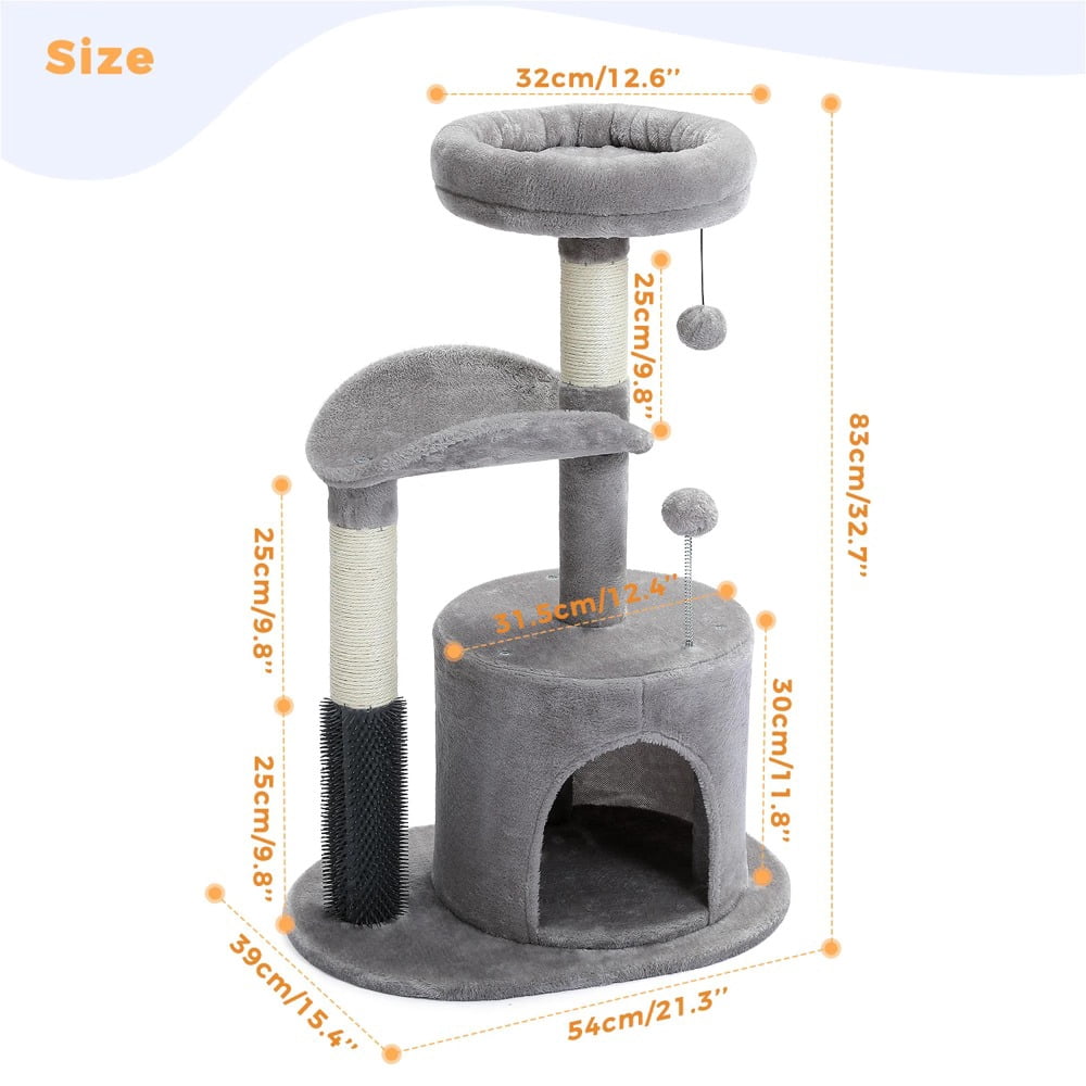Kanstar Water-Resistant 11-Level 32.7" Cat Tree Gray