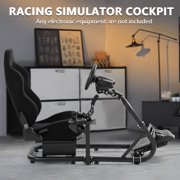Marada Racing Simulator Cockpit with Black Seat Adjustable Fit Logitech G25 G27 G29 G920