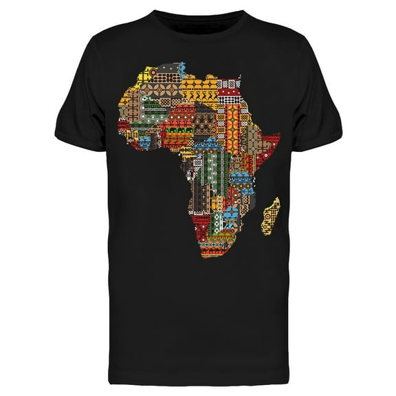 Teeblox Mens Graphic Tee - Africa Map With Countries - Regular Fit 100% Cotton