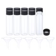 thumbnail image 1 of Unique Bargains Bouteille de Réactif 40mL, Lot de 10 Bouteilles Rondes en Verre avec 5 Bouchons à Vis en Plastique, Noir Clair, 1 of 5