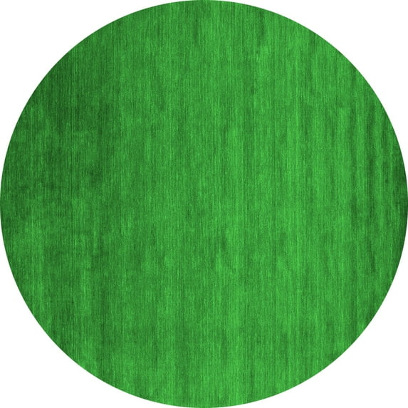 Ahgly Company Indoor Round Abstract Green Contemporary Area Rugs, 5' Round