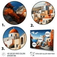 thumbnail image 3 of Designart "Cityscape Popart Colorful Santorini painting III" Santorini Metal Wall Decor Set, 3 of 5