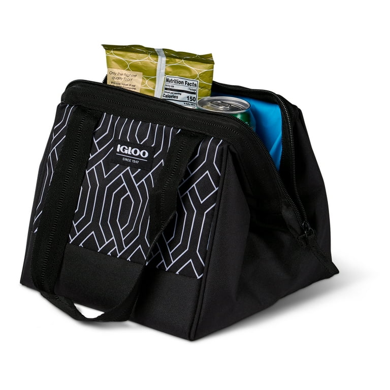 Igloo Print Essentials Leftover Lunch Bag with Pack Ins - Black