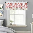 thumbnail image 3 of Spring Floral Window Valance for Kitchen, Watercolor Red Pink Wildflower Rustic Farmhouse Rod Pocket Short Curtain for Small Windows, Light Filtering Decorative Valance, 60 x 18 Inch, 1 Panel, 3 of 9