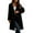 Black, variant on Women's Wool Blend Coat Single Breasted Notched Lapel Peacoat Mid Long Jacket Winter Warm One Button Overcoat with Pocket
