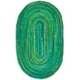 thumbnail image 2 of SAFAVIEH Braided Calvin Transitional Cotton Reversible Area Rug, Green, 6' x 9' Oval, 2 of 11