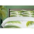 thumbnail image 4 of Ambesonne Palm Leaf Duvet Cover Set, Summer Botany Tropic, 2-Calking, Lime Green White and Green, 4 of 7