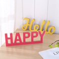 thumbnail image 3 of Adornos pequeños de madera maciza con letras en inglés, letras "hola", artesanías de madera, accesorios para fotografías, adornos con letras "feliz", 3 of 6