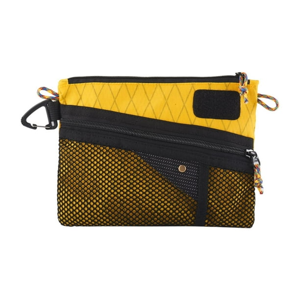 Bolsa de transporte compacta, versátil y resistente al agua, monedero portátil para viajar. Amarillo