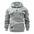 thumbnail image 3 of Fnnxeal Mens Hoodies Sweatshirts, Outdoor Big and Tall Shirts Long Sleeve Shirt with Pockets Fall Winter Casual Gray Blouse for Men Size M, 3 of 8