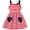 Red Heart, variant on Girls Independence Day Dress Square Neck Bow Shoulder A-Line Flowy 4th of July Outfit for 6-7 Years, Red Stripes
