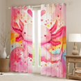 thumbnail image 2 of Homewish Cute Pink Axolotl Black Out Curtains for Kids Teens,Cartoon Stars Love Heart Curtains Pack of 2 (42x63 Each),Kawaii Animal Salamander Bedroom Curtains,Lightweight Room Decor, 2 of 6