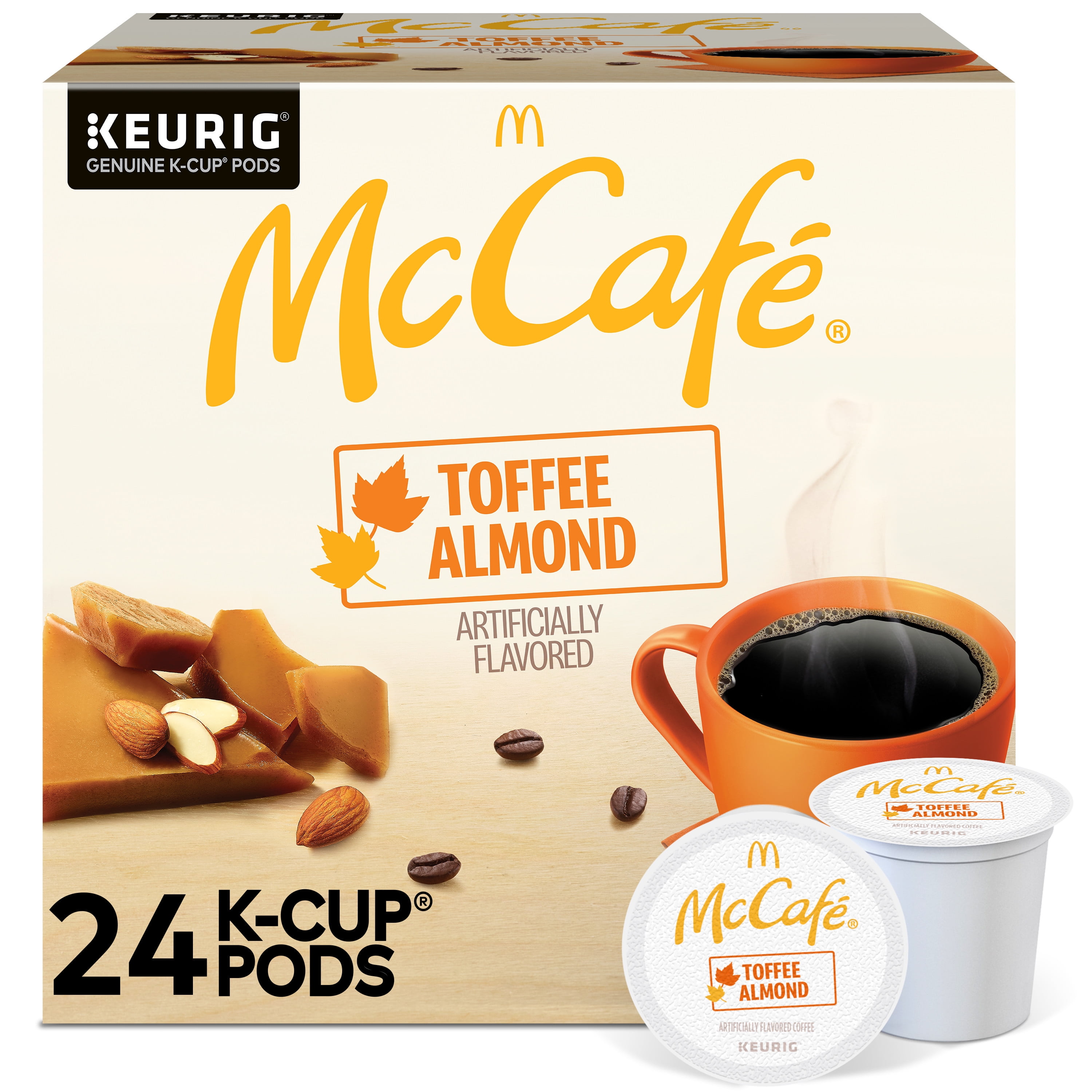 McCafe Toffee Almond Coffee, Keurig Single Serve K-Cup Pods, 24 Count