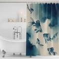 thumbnail image 3 of Navy Blue Fish Shower Curtain, Waterproof Shower Curtains for Bathroom, Nautical Coastal Summer Ocean Modern Rustic Washable Fabric Bathtub Curtain Set Bath Decor with 12 Hooks Standard 72"x72", 3 of 8