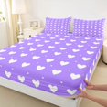 thumbnail image 3 of Homewish Graffiti Loves Pattern Queen Sheet Sets,Happy Valentine'S Day Flat Sheet,Purple White Queen Fitted Sheet For Girls Kids,Super Cozy Room Decor,4 Pieces, 3 of 7